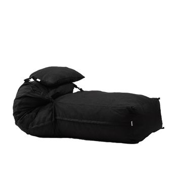 Fotoliu pufrelax yoga xl + perna - eerie black umplut cu fulgi de burete memory mix