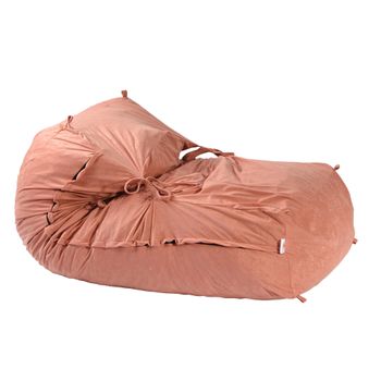 Fotoliu pufrelax yoga xl salmon ( textil) umplut cu fulgi de burete memory mix
