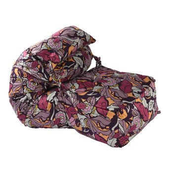 Fotoliu pufrelax yoga xl si perna flower power ( textil), umplut cu fulgi de burete memory mix