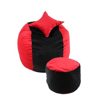 Set fotoliu matusalem+otoman+perna decorativa - red & black husa detasabila, pat, cu fulgi de burete memory mix