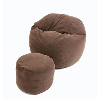 Set fotoliu matusalem + otoman - brown muffin husa detasabila, pat, cu fulgi de burete memory mix