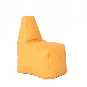 Fotoliu pentru copii (2-8 ani) sunlounger junior, galben (piele eco) cu perle polistiren (fotoliu para )