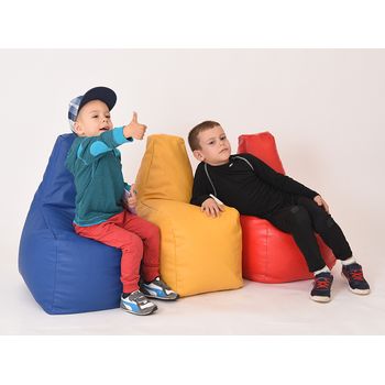 Fotoliu pentru copii (2-8 ani) sunlounger junior - caramel (piele eco) cu perle polistiren (fotoliu para )