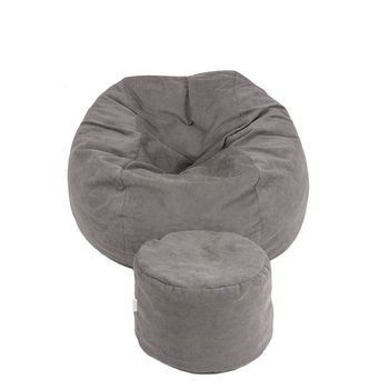 Set fotoliu puf king size + otoman - serendibit (gama plush honey) umplut cu fulgi de burete memory mix®