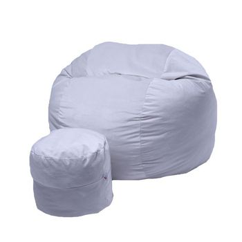 Set fotoliu puf pentru copii (5-16 ani) matusalem + otoman - snowflake cu fulgi de burete memory mix