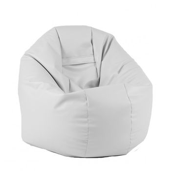 Fotoliu (mediu) relaxo xl - dusty white ( pu) umplut cu perle polistiren (beanbag marca pufrelax)