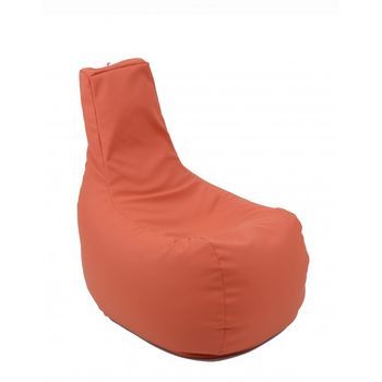 Fotoliu (mediu) sunlounger evo - orange (piele eco) umplut cu perle polistiren (fotoliu para marca pufrelax)