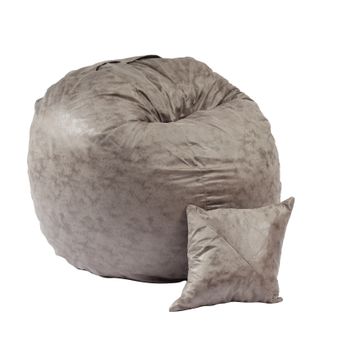 Set fotoliu pufrelax mediu-mare, matusalem cu perna decorativa, discover gray, textil, cu fulgi de burete memory mix