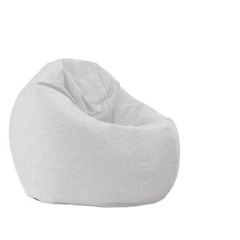 Fotoliu pufrelax relaxo xl , - angora grey cu husa detasabila textila, umplut cu perle polistiren
