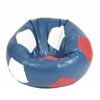 Fotoliu (mediu) minge telstar xl - france (piele eco) umplut cu perle polistiren (fotoliu minge marca pufrelax)