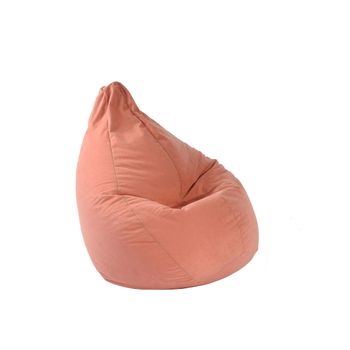 Fotoliu pufrelax tip sac nirvana light textil, salmon, husa detasabila, umplut cu perle polistiren
