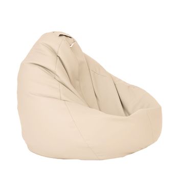 Fotoliu pufrelax tip sac nirvana grande poliuretan, nude, umplut cu perle polistiren