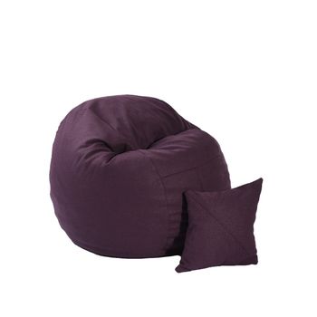 Set fotoliu puf matusalem si perna decorativa fancy purple ( textil) umplut cu fulgi de burete memory mix