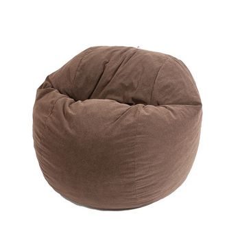 Fotoliu Puf pentru copii (5-16 ani) Matusalem - Brown Muffin (Gama Plush Honey) umplut cu fulgi de burete memory mix®