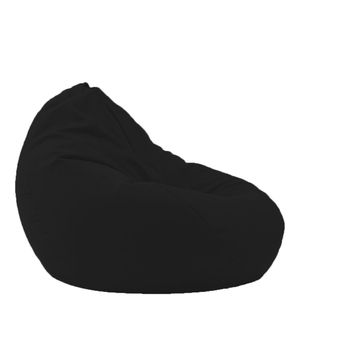 Fotoliu pufrelax tip sac nirvana grande textil, eerie black, husa detasabila, umplut cu perle polistiren