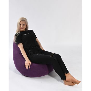 Fotoliu pufrelax tip sac nirvana hobbit textil, mulberry, husa detasabila, umplut cu perle polistiren