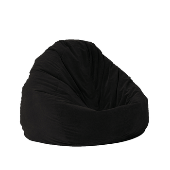 Fotoliu mare nirvana gigant - black velvet (gama plush honey) cu perle polistiren, husa detasabila textila (beanbag )