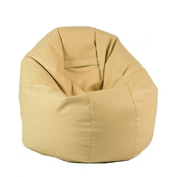 Fotoliu (mediu) relaxo xl - beige ( pu) umplut cu perle polistiren (beanbag marca pufrelax)