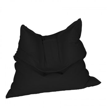 Fotoliu mare, magic pillow - panama black , pretabil si la exterior, umplut cu perle polistiren,