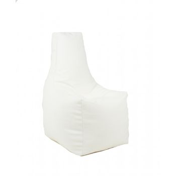 Fotoliu (mediu) sunlounger - white ( pu) umplut cu perle polistiren (fotoliu para marca pufrelax)