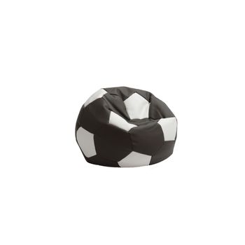 Fotoliu puf pentru copii (3-10 ani) minge telstar - junior - dark grey ( pu) umplut cu perle polistiren