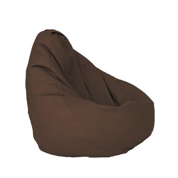 Fotoliu pufrelax tip sac nirvana hobbit piele ecologica, chocolate, umplut cu perle polistiren