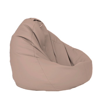 Fotoliu pufrelax nirvana hobbit, - dark beige cu husa detasabila textila, cu perle polistiren