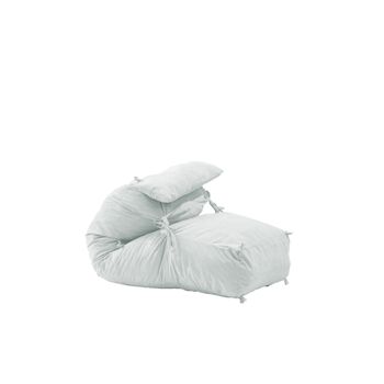 Fotoliu pufrelax yoga minnie + perna - angora grey umplut cu fulgi de burete memory mix