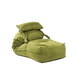 Fotoliu yoga xl cu perna, chelford green ( textil) umplut cu fulgi de burete memory mix