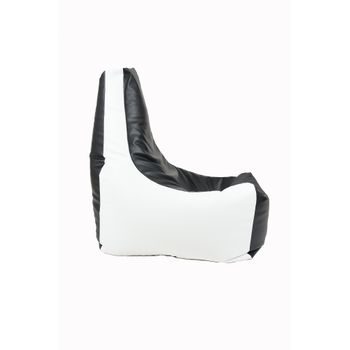 Fotoliu pufrelax para sunlounger evo xl - black & white ( pu) cu perle polistiren