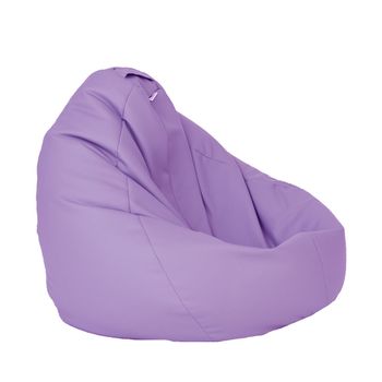 Fotoliu pufrelax tip sac nirvana grande piele ecologica, violet, umplut cu perle polistiren