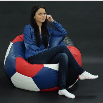 Fotoliu (mediu) minge telstar xl - mozaic light (piele eco) umplut cu perle polistiren (fotoliu minge marca pufrelax)