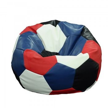 Fotoliu pentru copii (3-10 ani) minge telstar junior - mozaic light (piele eco) cu perle polistiren