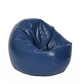 Fotoliu (mediu) relaxo xl - bleumarin (piele eco) umplut cu perle polistiren (beanbag marca pufrelax)