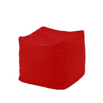 Fotoliu taburet cub xl - teteron red (pretabil si la exterior) umplut cu perle polistiren