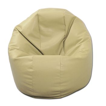 Fotoliu Pentru Copii (2-14 Ani) Relaxo - Bej (piele Eco) Umplut Cu Perle Polistiren (beanbag Marca Pufrelax)