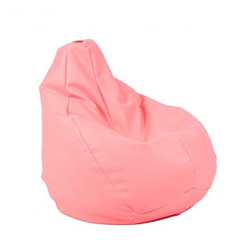Fotoliu pufrelax tip sac nirvana hobbit piele ecologica, roz, umplut cu perle polistiren