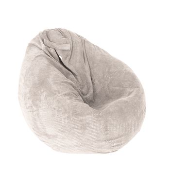 Fotoliu mare nirvana gigant - dark beige (gama plush honey) cu perle polistiren, husa detasabila textila (beanbag )