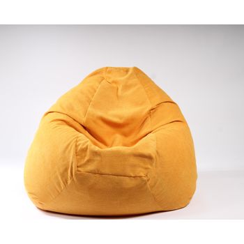 Fotoliu pufrelax tip sac nirvana gigant textil, terracotta orange, husa detasabila,umplut cu perle polistiren