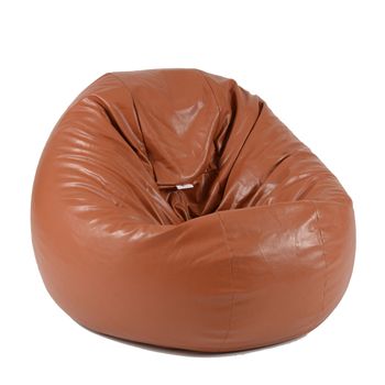 Fotoliu (mic) relaxo - brown (piele eco) umplut cu perle polistiren (beanbag marca pufrelax)