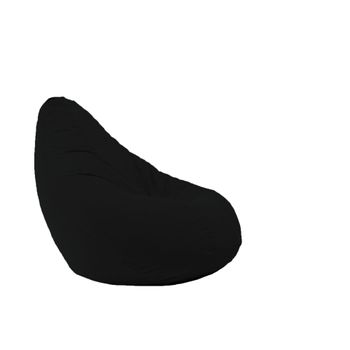 Fotoliu pufrelax tip sac nirvana light textil, eerie black, husa detasabila, umplut cu perle polistiren