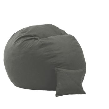 Set fotoliu puf matusalem + perna decorativa - moon grey umplut cu fulgi de burete memory mix