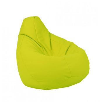 Fotoliu pufrelax tip sac nirvana hobbit panama, green neon, pretabil si la exterior, husa detasabila, cu perle polist