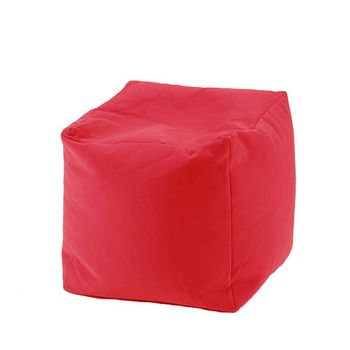 Fotoliu mic, taburet cub xl - panama red , pretabil si la exterior, umplut cu perle polistiren,