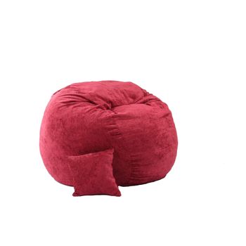 Fotoliu pufrelax king size si perna decorativa sour cherry ( rustic) umplut cu fulgi de burete memory mix
