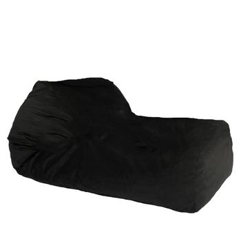 Fotoliu pufrelax yoga xl - teteron red & black velevet (pretabil si la exterior) umplut cu fulgi de burete memory mix®