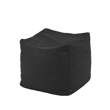Fotoliu taburet cub - teteron black (pretabil si la exterior) umplut cu perle polistiren