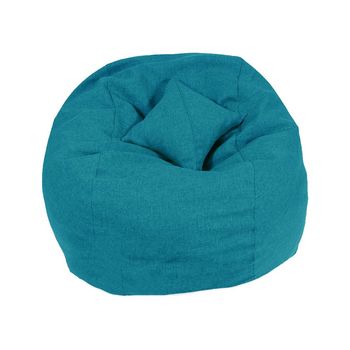 Set fotoliu puf king size + perna decorativa - blue sky (gama savana) umplut cu fulgi de burete memory mix®