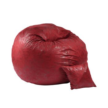 Set fotoliu pufrelax mare, king size cu perna decorativa, cranberry, textil, umplut cu fulgi de burete memory mix