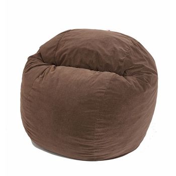Fotoliu pufrelax king size - brown muffin (gama plush honey) umplut cu fulgi de burete memory mix®
